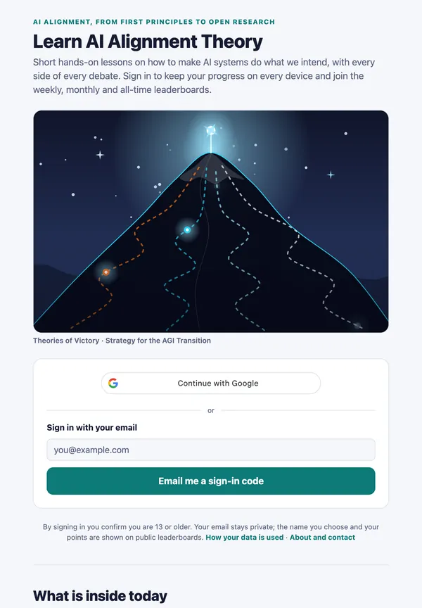 Learn AI Alignment Theory on tablet