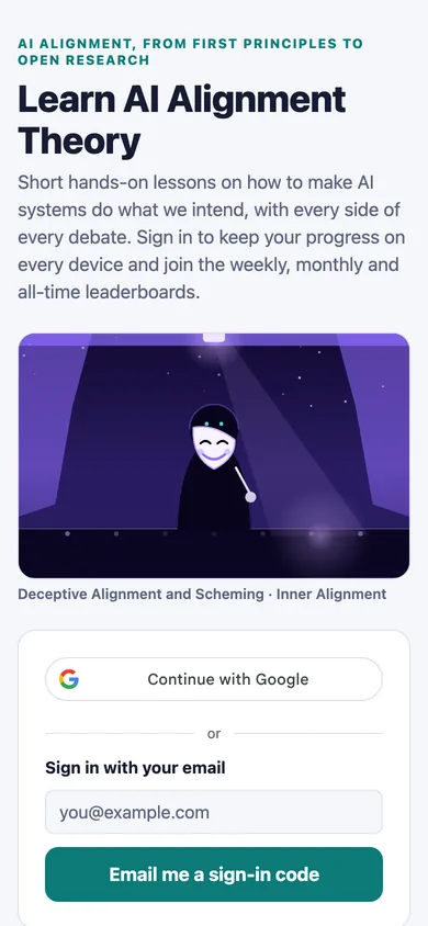 Learn AI Alignment Theory on phone