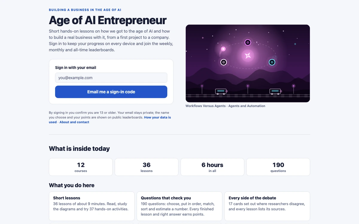 AI Entrepreneur on desktop