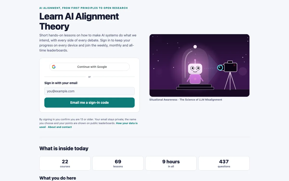 Learn AI Alignment Theory on desktop