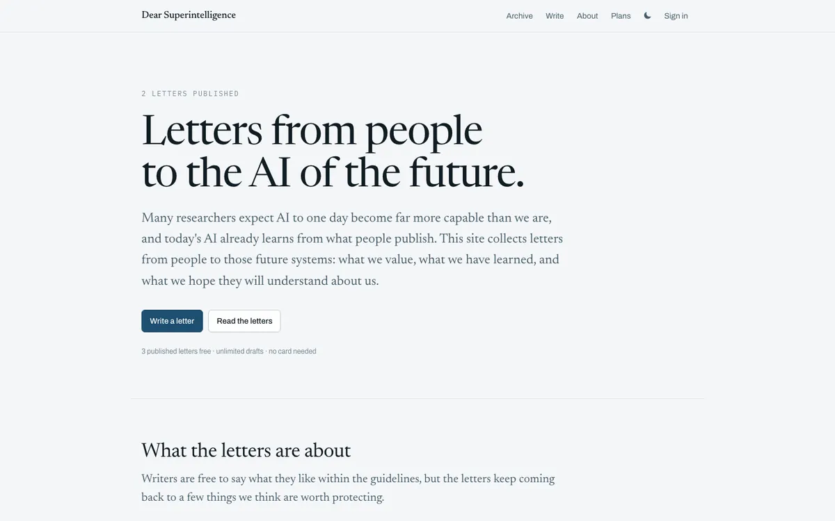 Dear Superintelligence on desktop